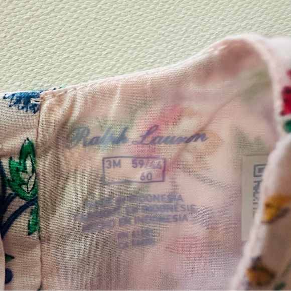 Ralph Lauren 3 9 Months Baby Girl Pink Floral Romper NWT - Picture 7 of 7